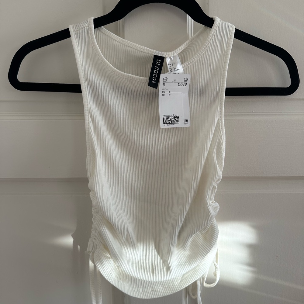 H&M white ribbed tank top